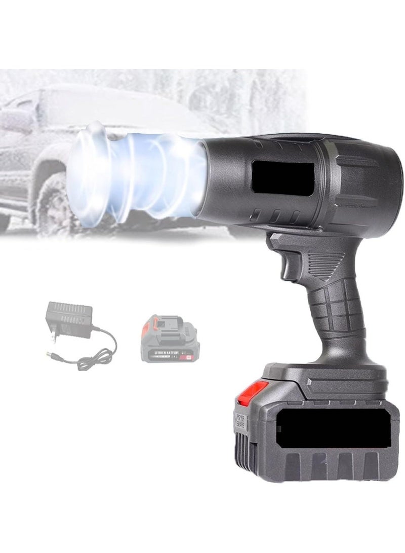 آلة إزالة الثلج المحمولة باليد، آلة إزالة الثلج ببطارية ليثيوم قابلة لإعادة الشحن، منفاخ ثلج كهربائي لاسلكي، اضغط لتغيير السرعة، لإزالة الثلج، العناية بالحدائق، الفناء (5 درجات مئوية) - Image 1